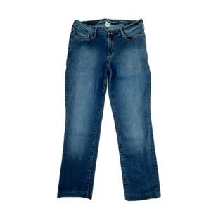 Vtg Eddie Bauer Womens Size 6 Slightly Curvy Straight Leg Dark Med Wash Jeans